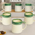 Dual Tone White and Green Coffee Mug Set Of 6 - The Earth Store - Mug Set